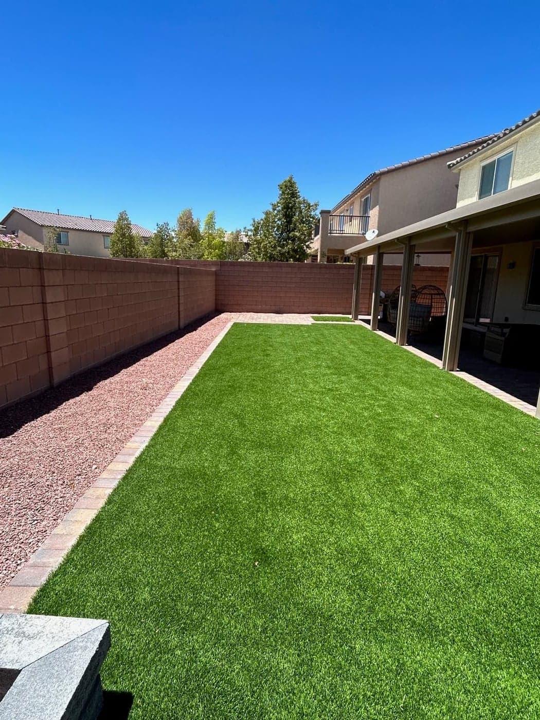 Water-wise artificial turf installation Las Vegas