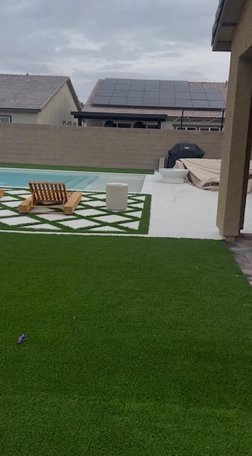 Modern backyard landscape design in Las Vegas