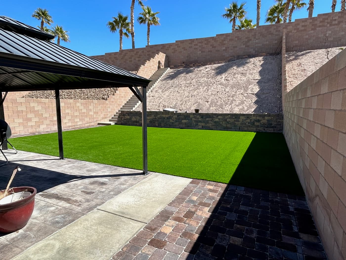 Backyard landscape design transformation Las Vegas
